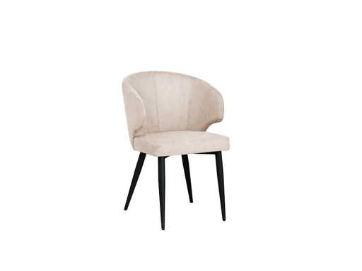 Colenis - Sara Eetkamerstoel - set van 50 - Beige - Chenille Stof - Industrieel - Zwarte Poten