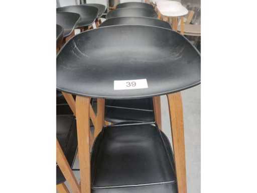 8x black bar stool (wooden frame (excl. transport cart)) (8x)