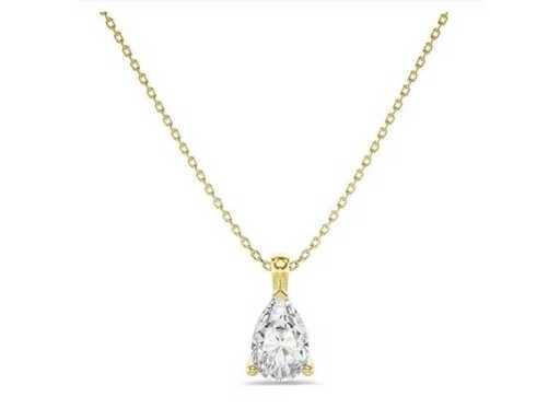 Elegante 18 karaat gouden hanger met een peervormige diamant van 2,52 ct