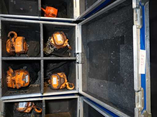 LIFTIKUS – 4 x Handkettenheber, 8m Kette / 500 kg + Flugkoffer.