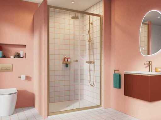 Crosswater Clear 6 Schuifdeur 150x200 brushed brass easy clean CASLFC1500B