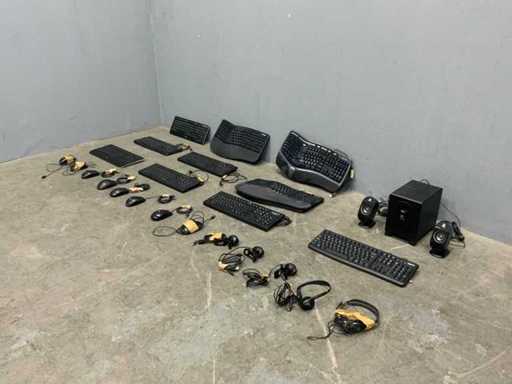 Party keyboards, mice, webcams, audio.