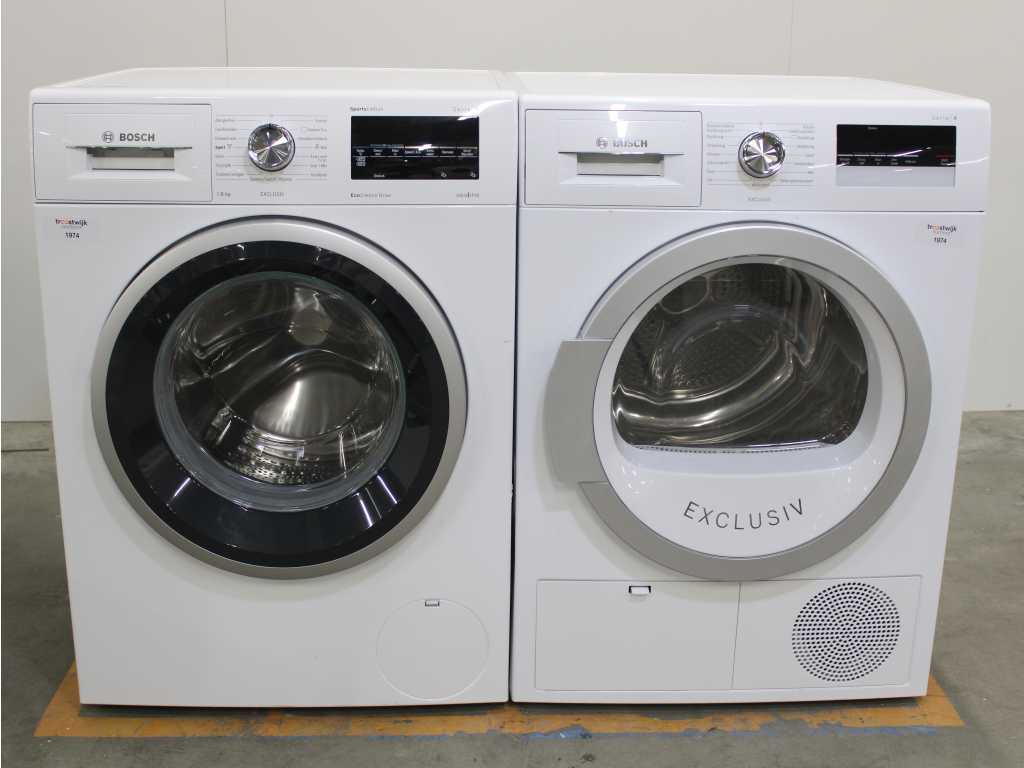 Bosch Series|6 SportsEdition EcoSilence Drive Exclusiv Washing Machine & Bosch Series|4 Exclusiv Dryer