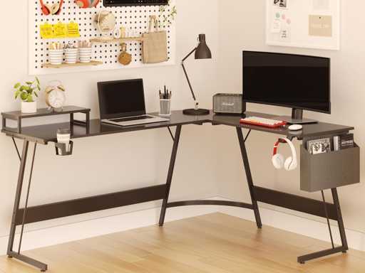 Gamingbureau 167 x 127 cm L-vormig hoekbureau