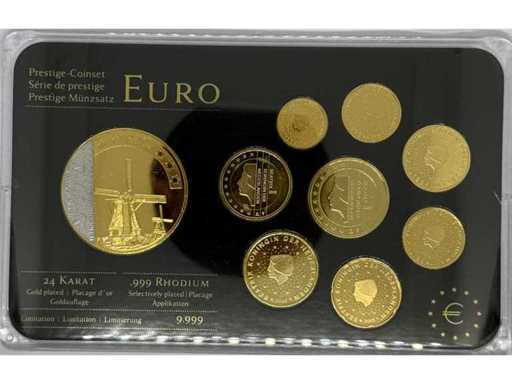 Nederlandse Euro Prestige Muntset – 24k verguld / .999 rhodium verguld – Limited Edition 9.999