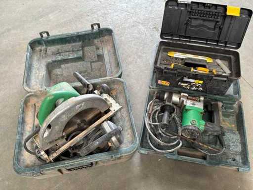 Hitachi hammer drill and circular saw