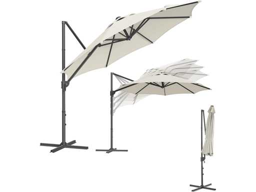 Parasol de Jardin 300 cm, UPF 50+, Parasol d Extérieur