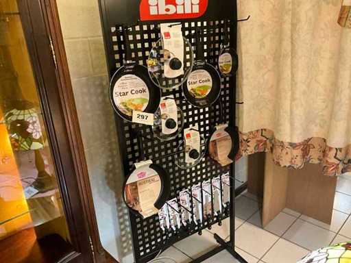 Various pans SSW/GSW (5x) + professional knives + lids