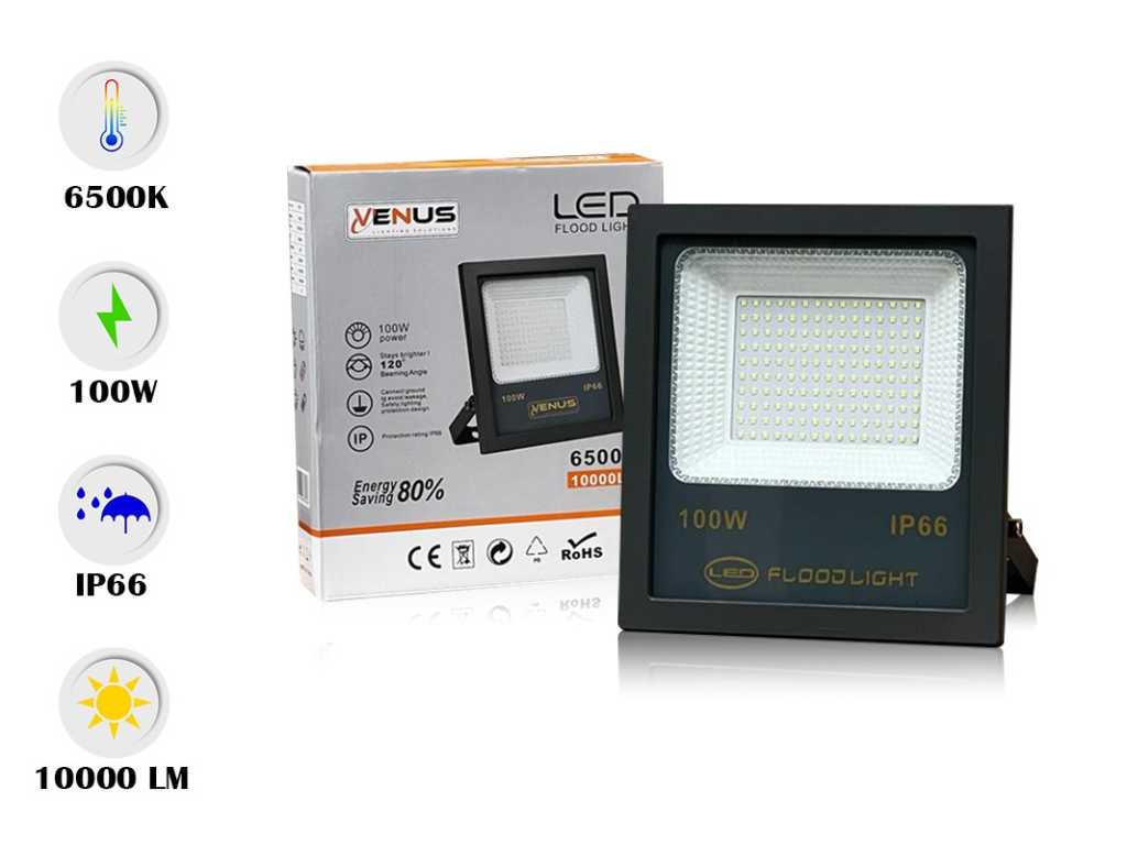 20 x LED Breedstraler 100W - waterdicht IP66 - 6500K koud wit