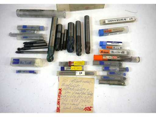 Komet - Assortiment de fraises à billes en carbure massif/rayon complet/quart de cercle (D=4 à 20 mm) (30x)