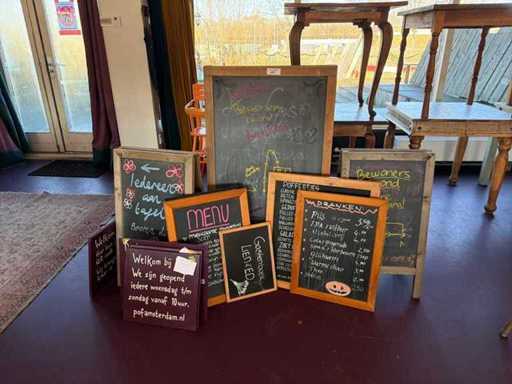 Partij krijtborden / stoepborden met houten lijst