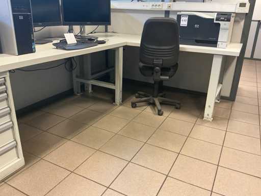 Lista Corner Desk with 1 Chest of Drawers