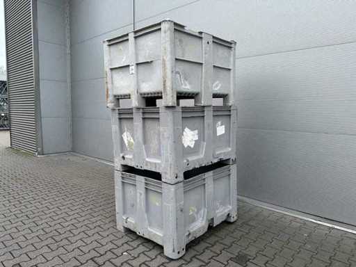 Scatola da pallet in plastica 1200x1000x760 mm (3x)