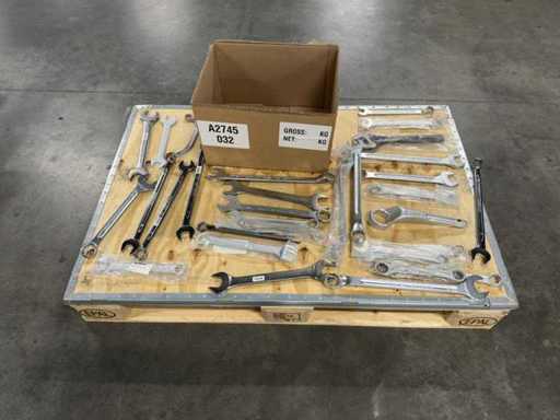 Partij steeksleutels/ringsleutels/combinatiesleutels (20x)