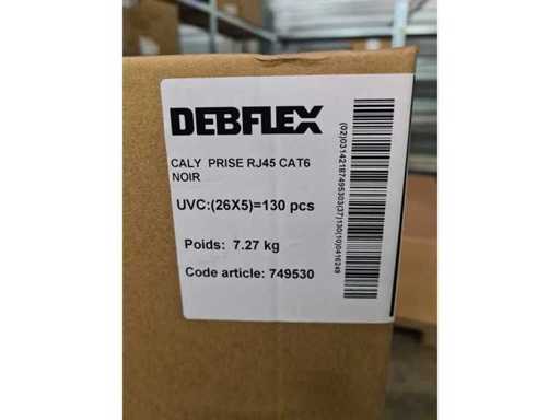 DEBFLEX - CALY - Jack negru RJ45 Cat6 - Priză (130x)