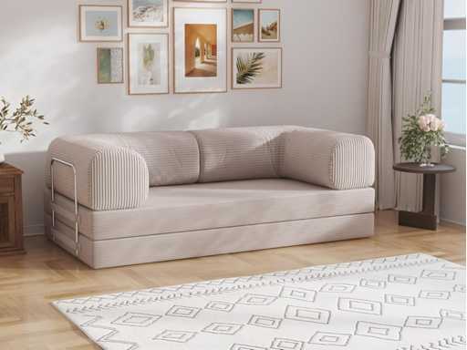Sofa bed - beige velvet
