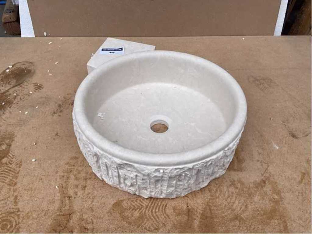 1 x Natural Stone Travertine Beige Washbasin 40.6x15 cm