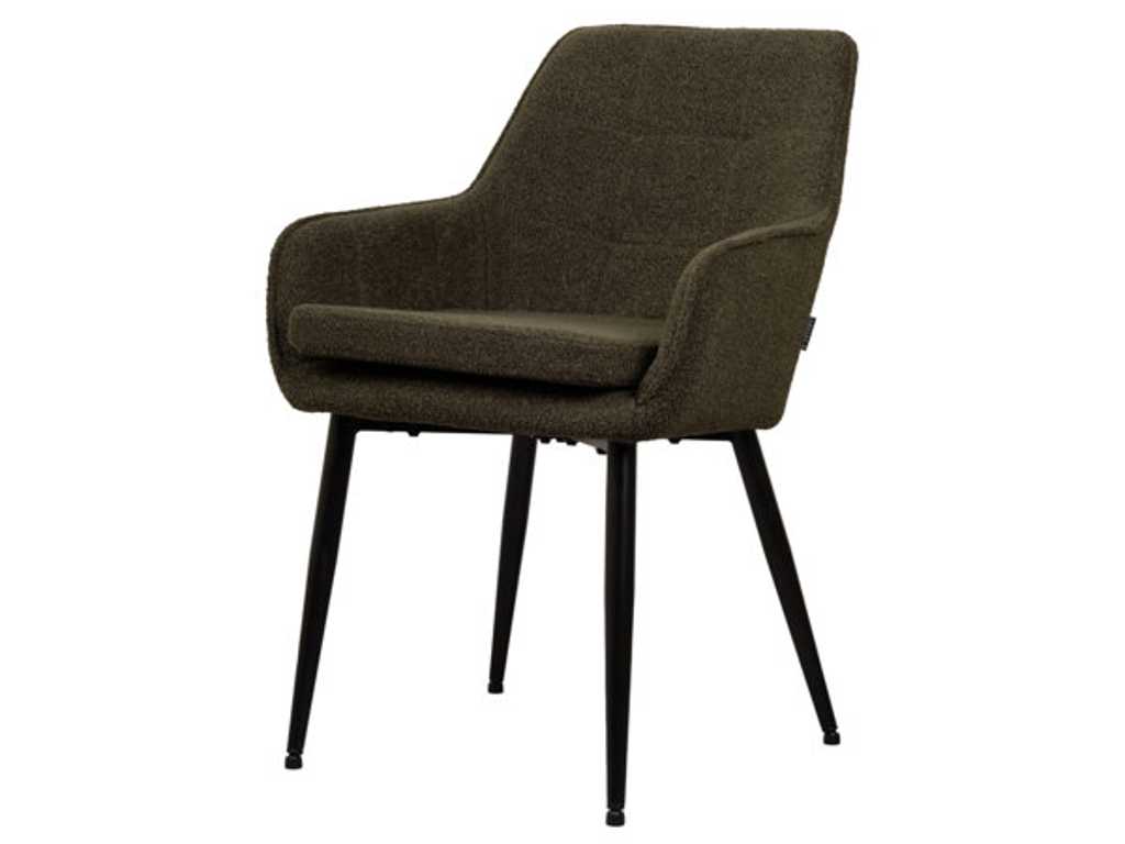 6x Design dining chair green boucle