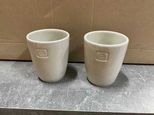 Fair Trade mok keramiek wit 9cm hoog (119x)
