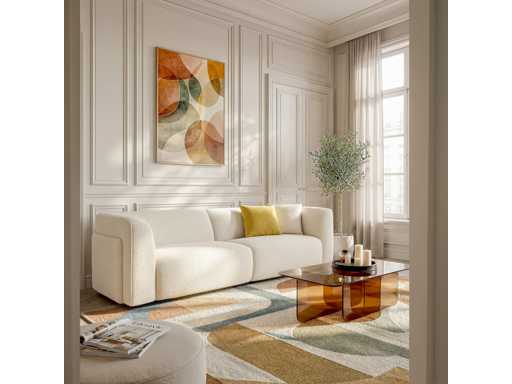 4-seater sofa in terry fabric - Cream - Design by Nicole Aptel