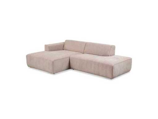 fonQ – Rozciągnięta sofa narożna z leżanką po lewej stronie – beżowa – zestaw sofy