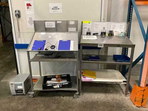 Stainless steel work table with shelf at the bottom