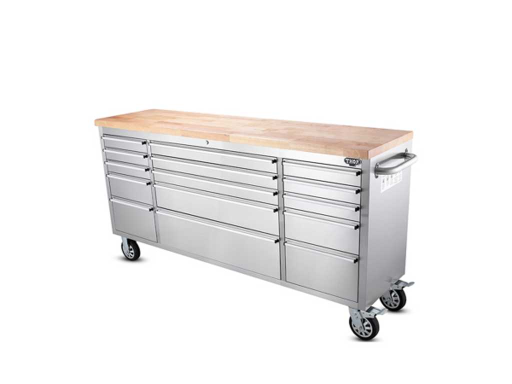 Stahlworks Workbench Deluxe Stainless Steel 72 inch 15 drawers