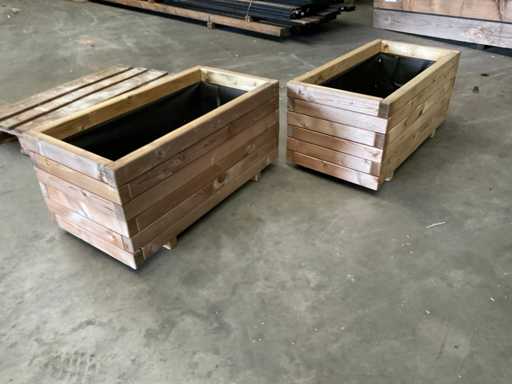 Garlux-Fichten-Blumenkasten imprägniert – 100x50x45 cm (2x)