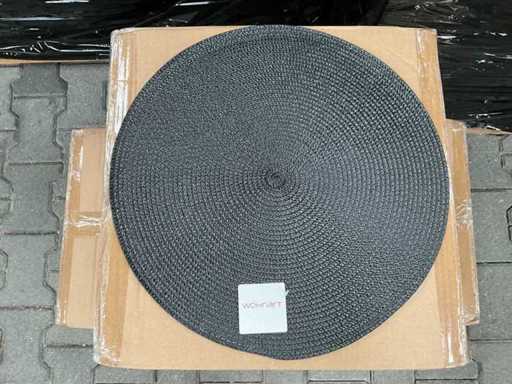Partij Placemat Round 38cm, Black (144x)