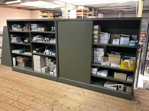 Batch of curtain rail parts and mounting material
