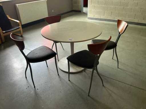 Round Canteen Table with 4 chairs