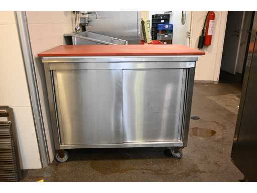 Banco da lavoro mobile per il taglio dell'acciaio inossidabile