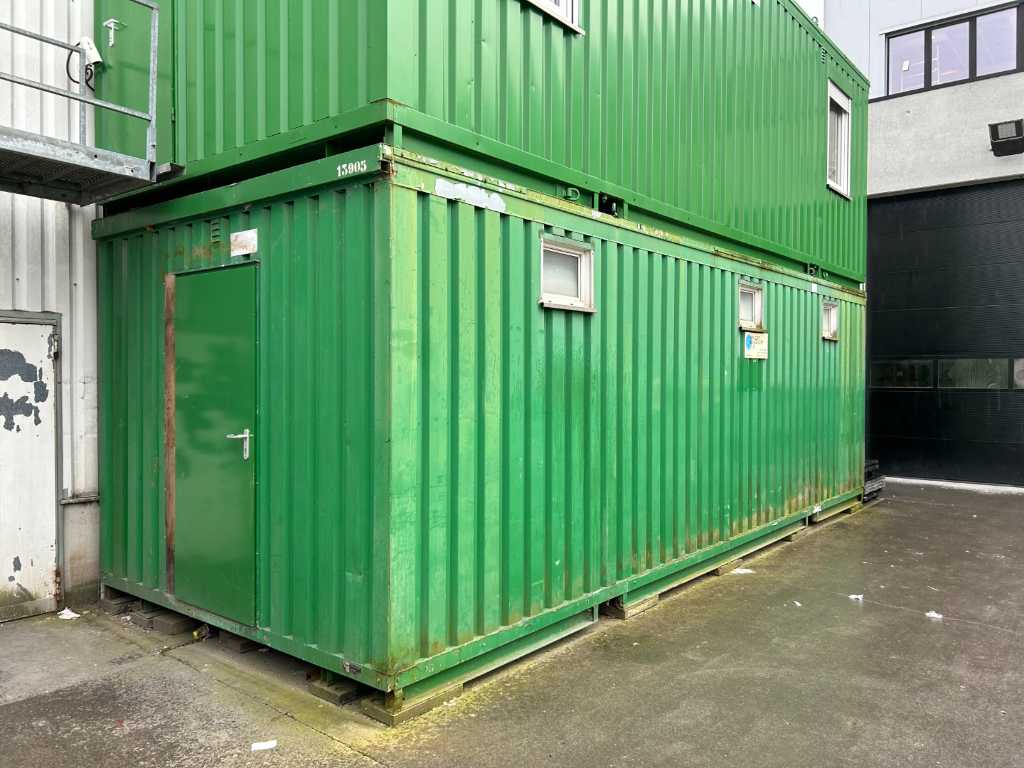 Shipping container with changing room