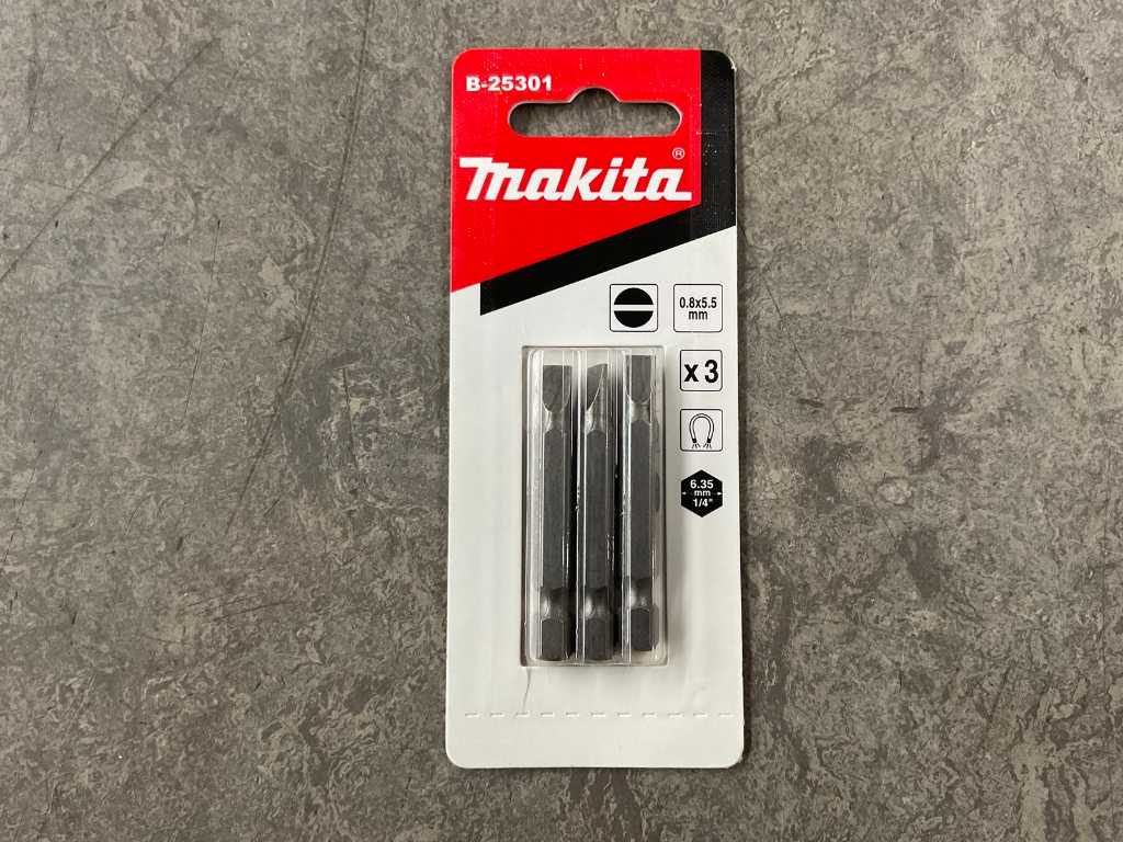 Makita - B-25301 - 3-pack screwdriver bit SL5,5x50 mm (60x)
