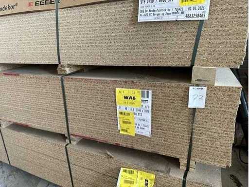Melamin-Beschichtung – Spanplatte 1940 x 2070 x 16 mm. Walnuss (24x)