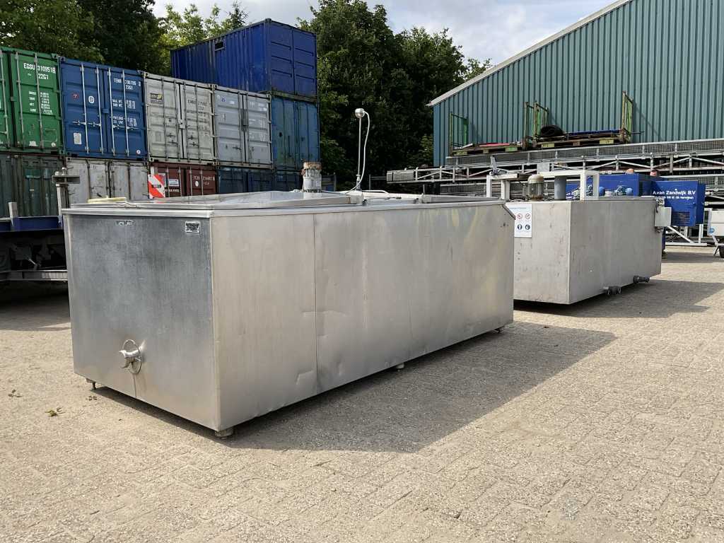 Stainless steel storage mixing tank (2x)