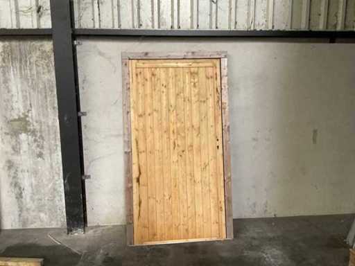 Holz-Gartentür im Rahmen – 112x207 cm