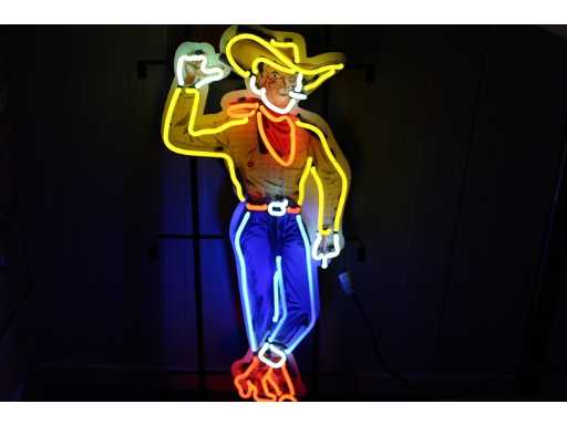 Éclairage d’enseigne au néon de Las Vegas Vic Cowboy