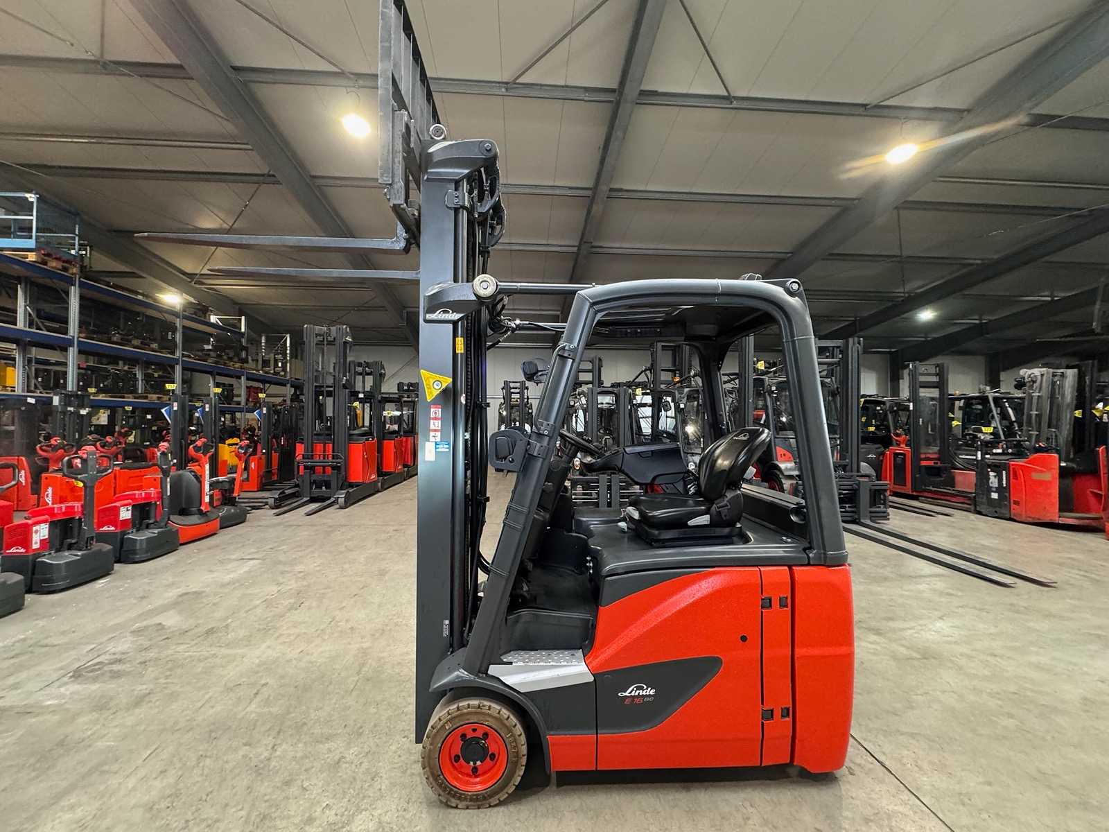 09/2019 Service + UVV 02/2027 Linde E16H-02 EVO 1.600kg Triplex 637cm Electric Forklift 5.794 hours