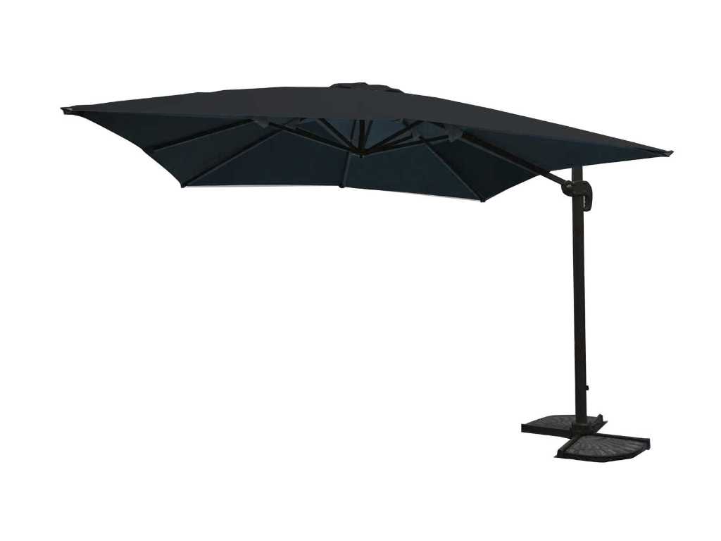 Hangende parasol zwart - 300x400 cm 