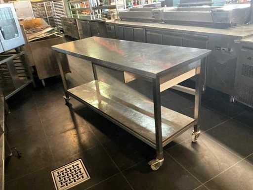Stainless steel mobile table
