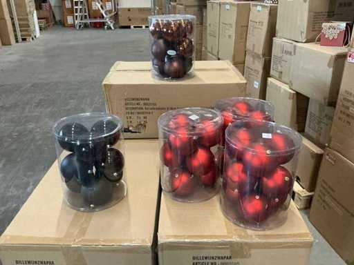 Partij diverse kerstballen unbreakable&seamless D10cm 9/tube (45 tubes)