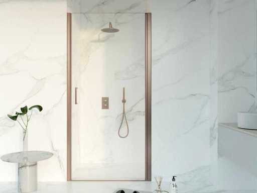 Douchedeur 100x200 Profiel veiligheidsglas anti kalk Geborsteld koper PVD (Koper)