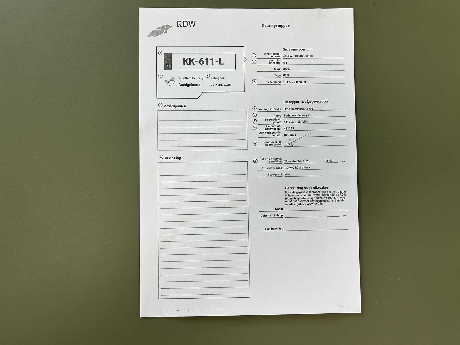 BMW 520i Luxury Edition 184pk 2016 (Origineel-NL) 5-serie F10, KK-611-L