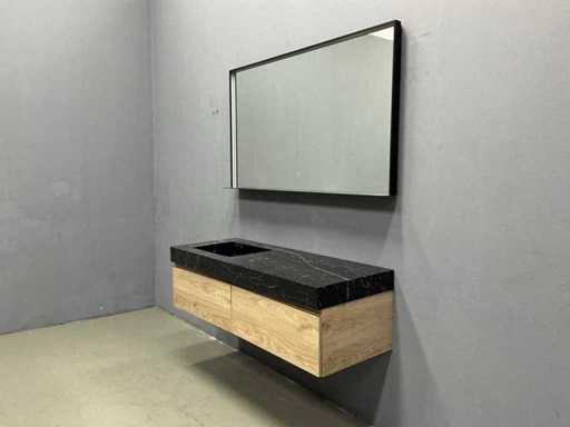 Detremmerie – Stucture Nature/Marble – Badezimmermöbelset 140 cm