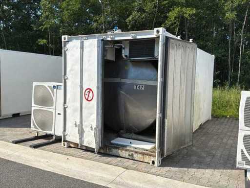 Opslagcontainer met geïsoleerde RVS tank