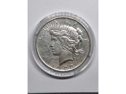 Peace Dollar 1928 VS Zilver