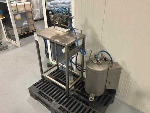 Pistolet à graisse avec réservoir sous pression, acier inoxydable