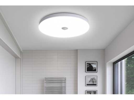 Lumière LED de plafond avec capteur – Rond – 20W – IP54 Étanche (x4)