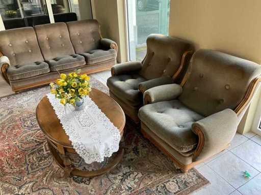 Bankstel met fauteuils en salontafel